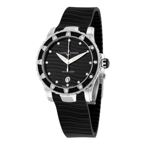 Ulysse Nardin Lady Diver Black Dial Black Rubber Ladies Watch 8153-180E-3-12 watches