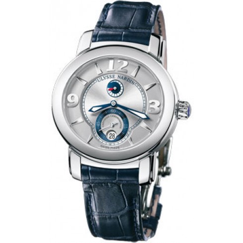 Ulysse Nardin Macho Palladium Silver Dial Blue Leather Men's Watch 278-70-609 watches