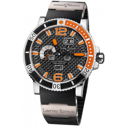 Ulysse Nardin Marine Aqua Perpetual Black Carbon Fiber Dial Rubber Men's Watch 333-90-3 watches