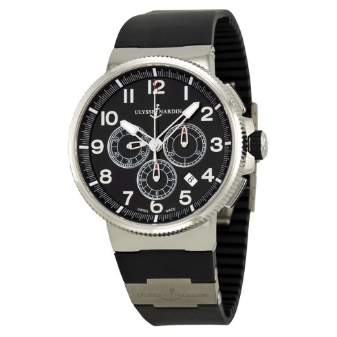 Ulysse Nardin Marine Chronograph Black Dial Black Rubber Men's Watch 1503-150-3-62 watches