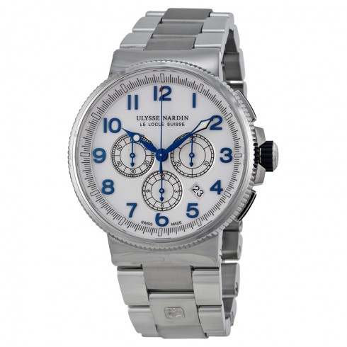 Ulysse Nardin Marine Chronograph White Dial Stainless Steel Men's Watch 1503-150-7M-60 watches