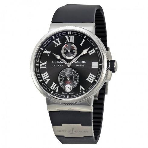 Ulysse Nardin Marine Chronometer Automatic Black Dial Black Rubber Men's Watch 1183-126-3-42 watches