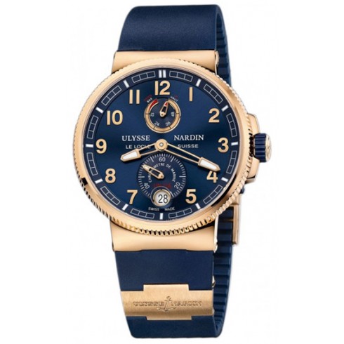 Ulysse Nardin Marine Chronometer Manufacture Blue Dial Blue Rubber Men's Watch 11861263/63 watches