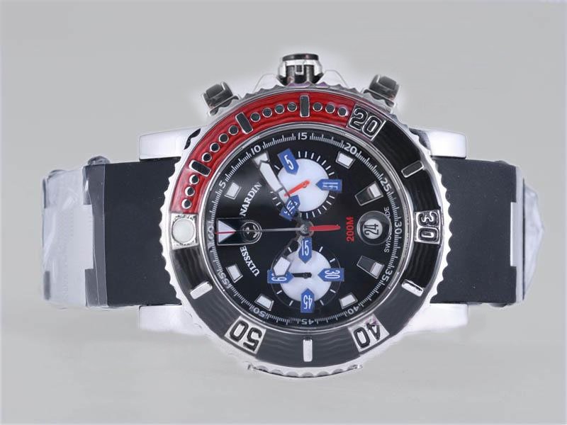 Ulysse Nardin Marine Collection 8003-102-3/92 Quartz Stainless Steel Bezel Black Dial Watch watches