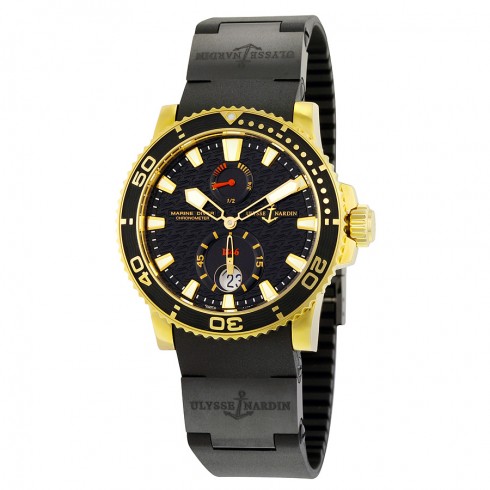 Ulysse Nardin Marine Diver Automatic Black Dial Black Rubber Men's Watch 266-33-3C-922 watches