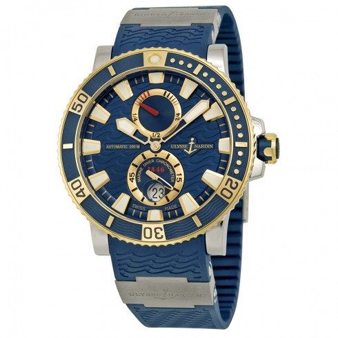 Ulysse Nardin Marine Diver Blue Dial Titanium and 18kt Yellow Gold Men's Watch 265-90-3T-93 watches