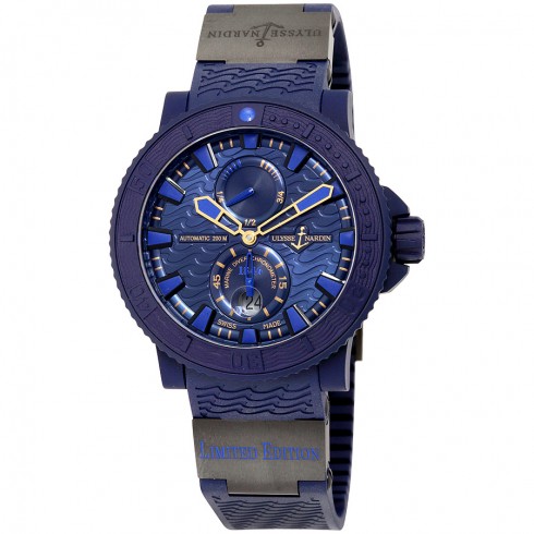 Ulysse Nardin Marine Diver Blue Ocean Automatic Blue Dial Blue Rubber Men's Watch 263-99LE-3C watches