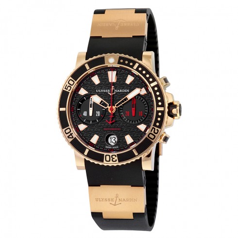 Ulysse Nardin Marine Diver Chronograph Automatic Black Dial Black Rubber Band Men's Watch 8006-102-3A/926 watches