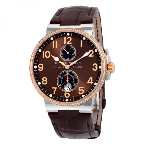 Ulysse Nardin Maxi Marine Brown Dial Diamond Automatic Men's Watch 265-66-BROWN watches