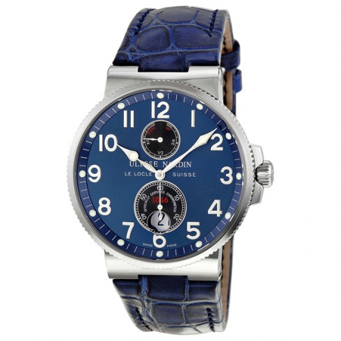 Ulysse Nardin Maxi Marine Chronometer Blue Dial Leather Men's Watch 263-66/623 watches
