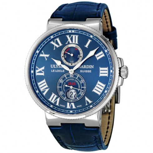 Replica Ulysse Nardin Maxi Marine Chronometer Blue Leather Men's Watch 263-67/43 Watch