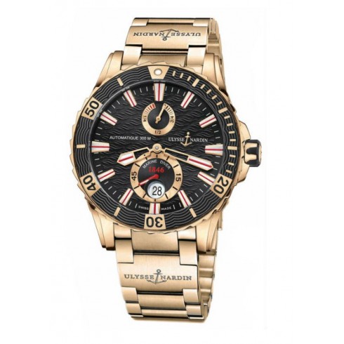 Ulysse Nardin Maxi Marine Diver Black Dial 18K Rose Gold Men's Watch 266-10-8M-92 watches