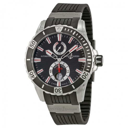 Ulysse Nardin Maxi Marine Diver Black Dial Black Rubber Men's Watch 263-10-3-92 watches