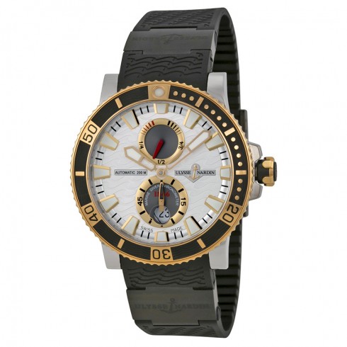 Ulysse Nardin Maxi Marine Diver Silver Dial Titanium Rose Gold Men's Watch 265-90-3C-91 watches