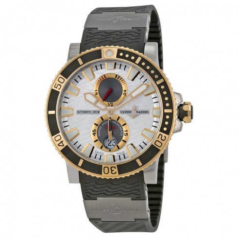 Ulysse Nardin Maxi Marine Diver Silver Dial Titanium Rose Gold Men's Watch 265-90-3T-91 watches