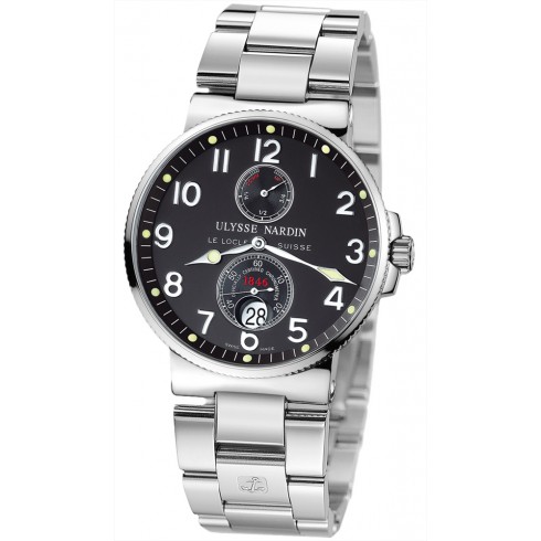 Ulysse Nardine Maxi Marine Chronometer Black Dial Stainless Steel Men's Watch 263-66-7-62 watches