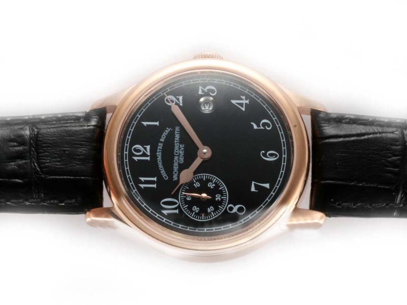 Vacheron Constantin Les Historiques 86122/000R-9362 Rose Gold Case Black Dial Watch watches