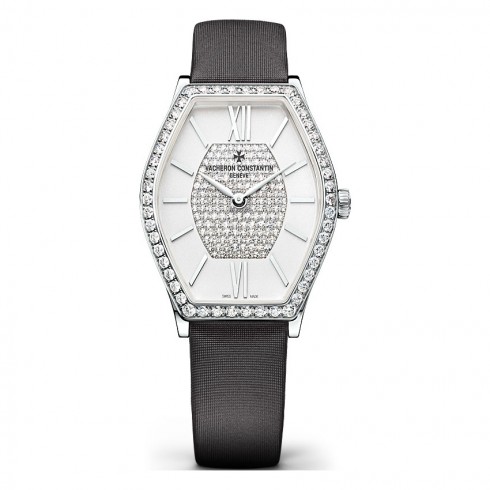 Replica Vacheron Constantin Malte Silver Dial 18kt White Gold Diamond Ladies Watch 25530/000G-9801 Watch