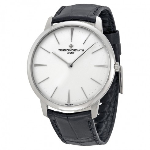 Replica Vacheron Constantin Patrimony Grand Taille White Gold Black Alligator Men's Watch 81180000G-9117 Watch