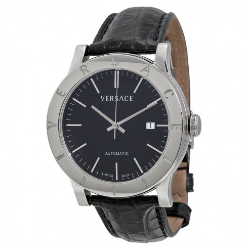 Versace Acron Black Dial Alligator Leather Men's Watch 17A99D009S099 watches