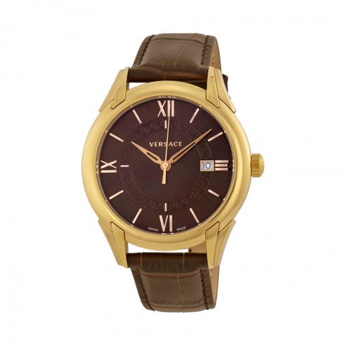 Versace Apollo Brown Dial Leather Strap Men's Watch VFI030013 watches