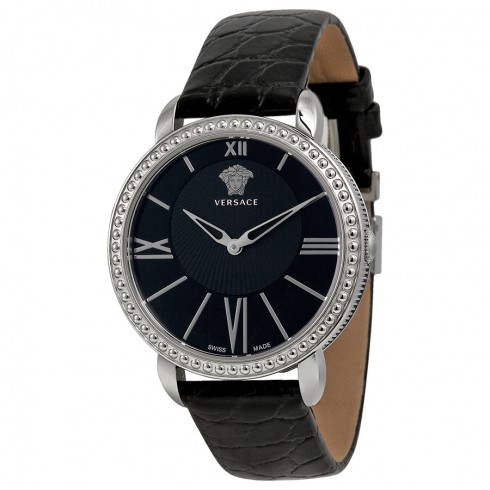 Versace Black Dial Black Leather Ladies Watch M6Q99D008S009 watches