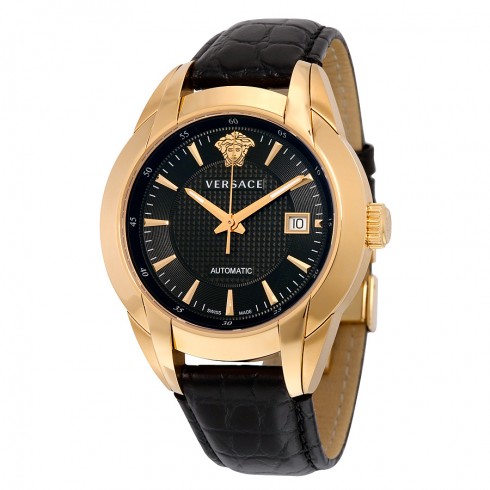Versace Character Black Dila Black Crocodile Leather Men's Watch 25A380D008-S009 watches