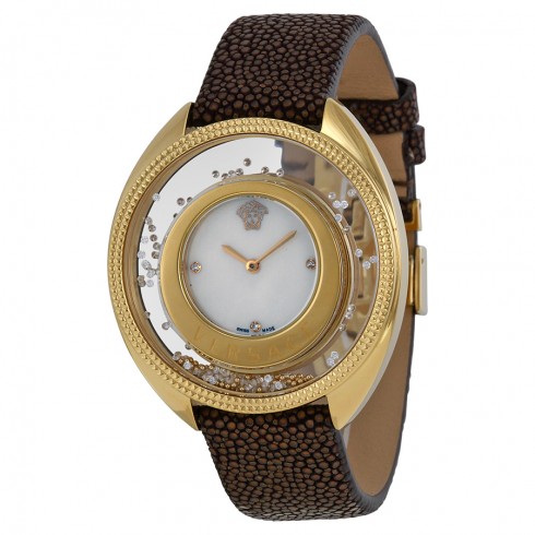 Versace Destiny Spirit Mother of Pearl Dial Brown Leather Ladies Watch 86Q701MD497-S497 watches