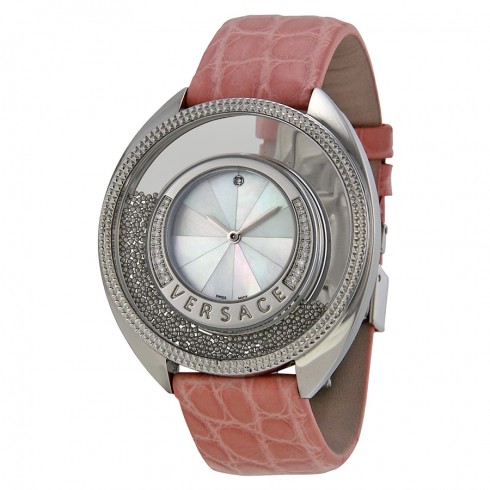Versace Destiny Spirit Mother of Pearl Dial Pink Leather Ladies Watch 86Q91D498-S111 watches