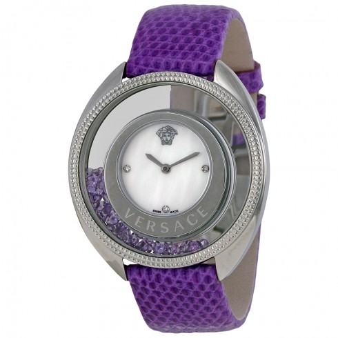 Versace Destiny Spirit Mother of Pearl Dial Violet Leather Ladies Watch 86Q953MD497-S702 watches