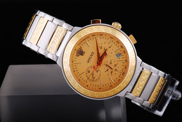 Versace Dv One 11CC9D009SC09 Yellow Dial Round 18K Gold Case Watch watches
