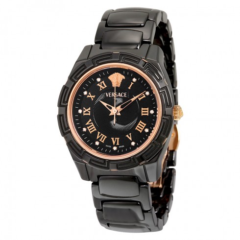 Versace Dv One Black Dial Black Ceramic Ladies Watch 63QCP9D009 SC09 watches