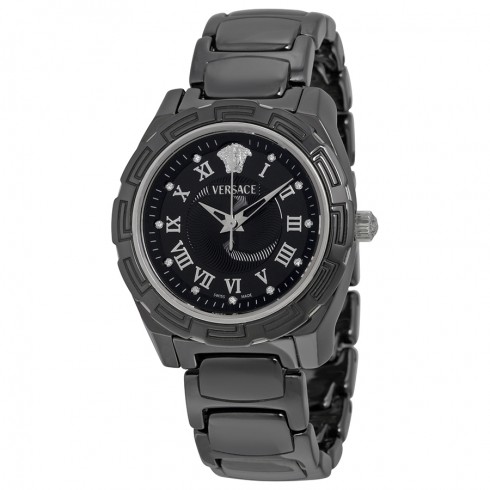 Versace Dv One Black Dial Black Ceramic Ladies Watch 63QCS9D009 SC09 watches