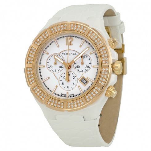 Versace DV One Chronograph White Dial White Leather Unisex Watch 28CCP11DD01-S001 watches