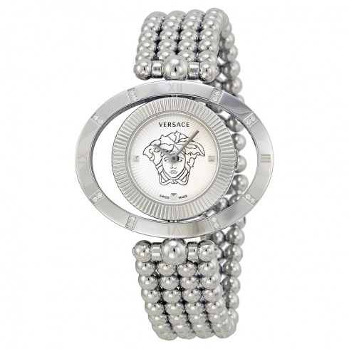 Versace Eon Ellipsis Reversible White Enamel Dial Stainless Steel Ladies Watch91Q91D002-S099 watches