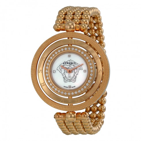 Versace Eon Lady Mother of Pearl Twirling Bezel Rose Gold Ion-plated Ladies Watch 80Q81SD497-S080 watches