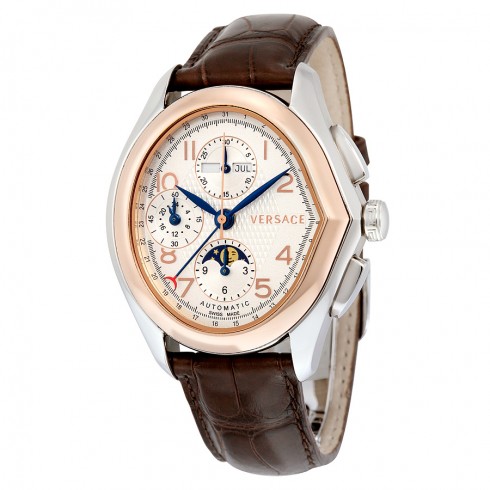 Versace Master White Dial Brown Crocodile Leather Men's Watch 20A99OD001 S497 watches