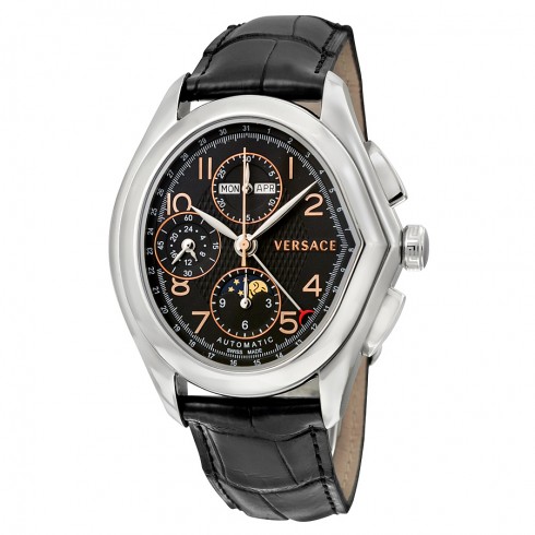 Versace Master Black Dial Black Leather Men's Watch 20A99D009 S009 watches
