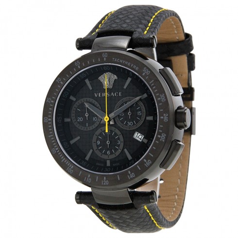Versace Mystique Grey and Black Dial Black Leather Men's Watch I8C60D00A-S009 watches