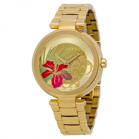 Versace Mystique Hibiscus Flower Dial Rose Gold PVD Steel Ladies Watch 19Q80D2HI-S080 watches