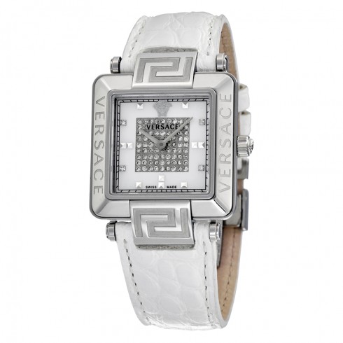 Versace Reve Carre Mother of Pearl Dial Dial White Leather Ladies Watch 88Q99SD97F-S001 watches