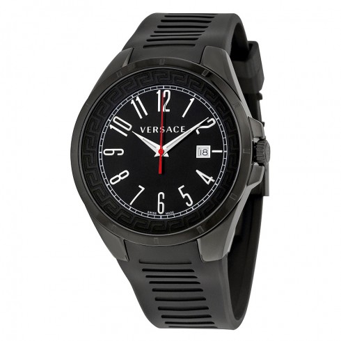 Versace V-Man Black Dial Black Rubber Strap Men's Watch P7Q60D009-S009 watches