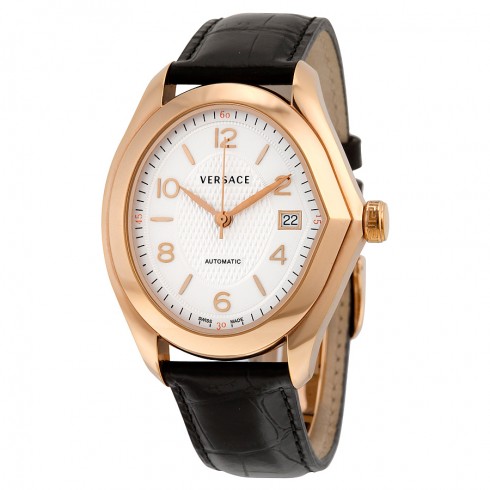 Versace V-Master Automatic White Dial Black Leather Men's Watch 20A380D001-S009 watches