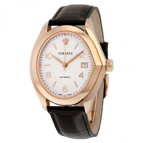 Versace V-Master Automatic White Dial Black Leather Men's Watch 20A380D002-S009 watches