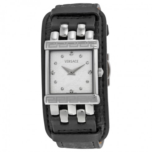 Versace V-Square White Dial Black Leather Ladies Watch 61Q99SD001 S009 watches