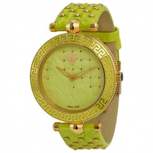 Versace Vanitas Green Dial Leather Strap Ladies Watch VK7110014 watches