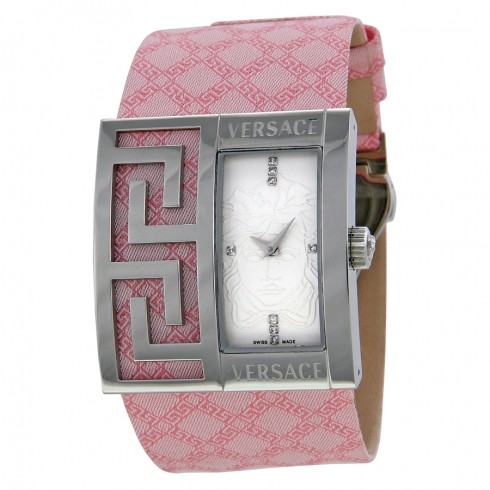 Versace V-Greca White Dial Pink Strap Ladies Watch 64Q99SD001-T111 watches