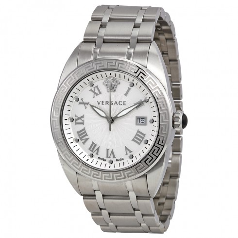 Versace V-Spirit Silver Dial Stainless Steel Ladies Watch VFE040013 watches