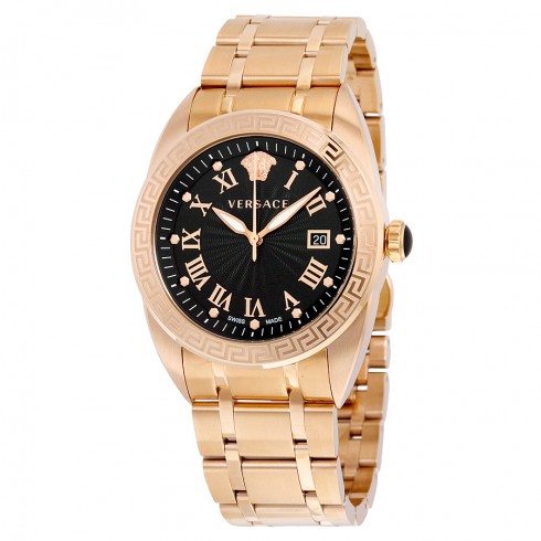 Versace V-Sport II Black Dial Rose Gold-plated Men's Watch VFE10-0013 watches