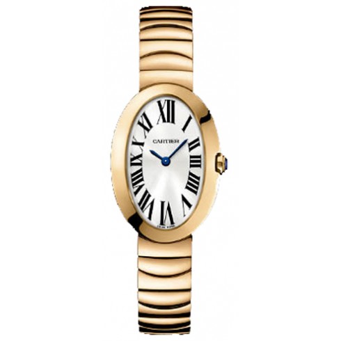 Cartier Baignoire Silver Dial 18 kt Rose Gold Ladies Watch W8000005 watches